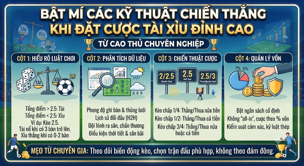 các kỹ thuật chiến thắng khi đặt cược tài xỉu